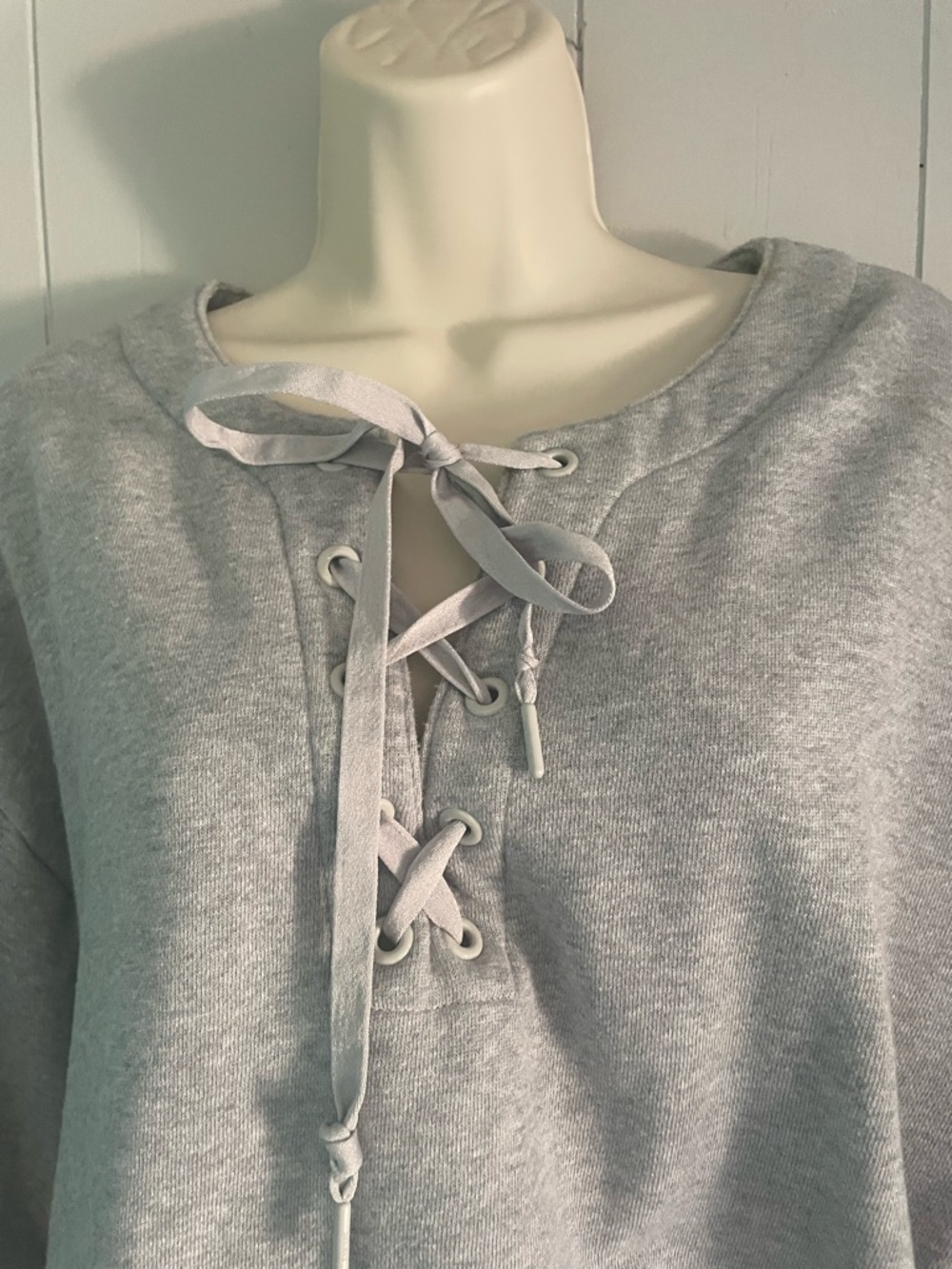 Victoria's Secret Gray Lace-Up Front Sweatshirt